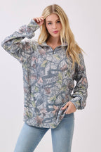 Camo Ribbed Quarter-Zip Pullover
