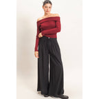 High-Waisted Pintuck Trousers