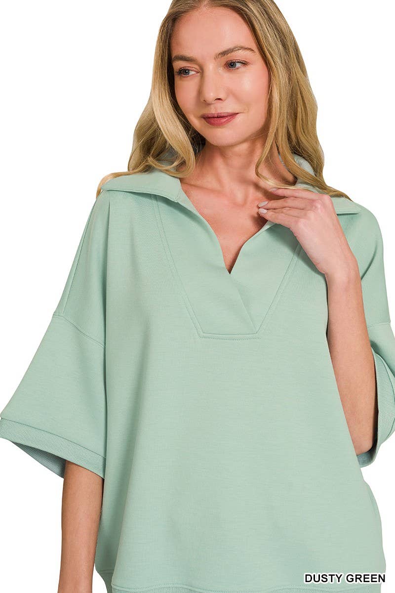 Scuba Collared Short Sleeve Pullover