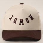 ROWDY Upside Down Embroidered Two-Tone Trucker Hat