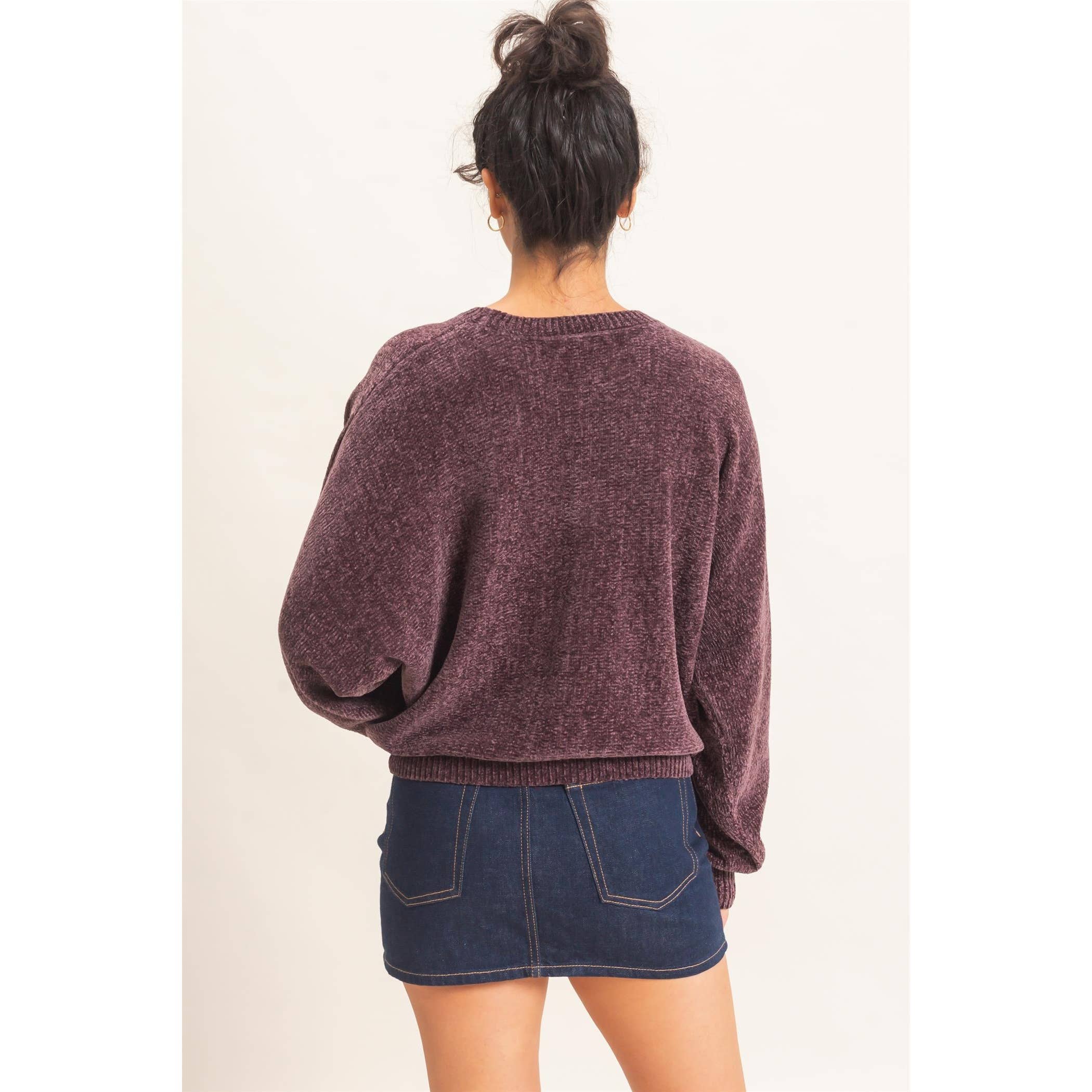 Chenille Crew Neck Sweater