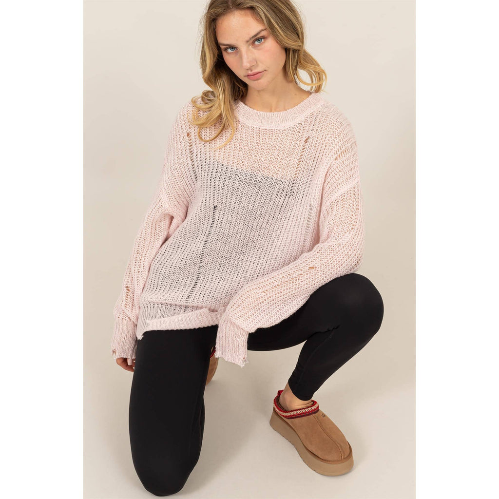 Distressed Knit Sweater