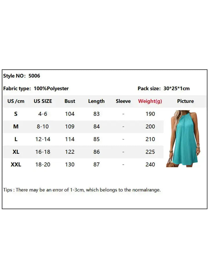 Sleeveless Round Neck Loose Fit Summer Dress for Women
