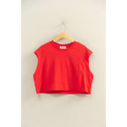 Crew Neck Boxy Sleeveless Cropped Top
