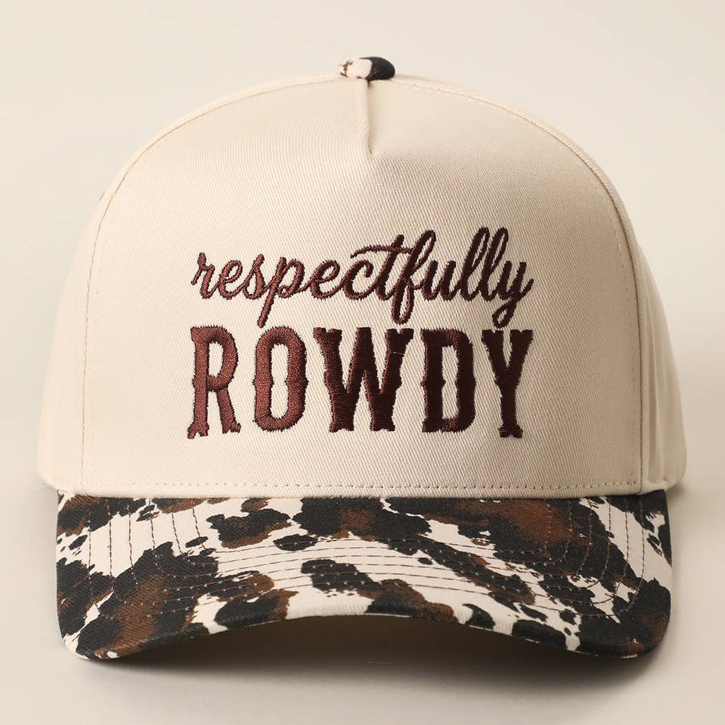 Respectfully ROWDY Embroidered Printed Brim Trucker Hat