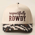 Respectfully ROWDY Embroidered Printed Brim Trucker Hat