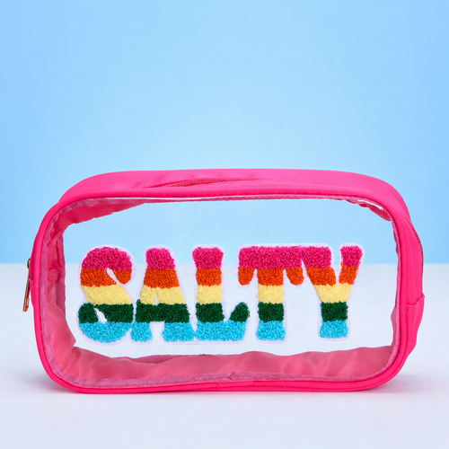 6-Piece Set SALTY Clear Cosmetic Bag Bundle ( $36 Value )