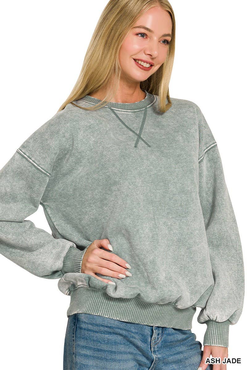 Acid Washed Fleece Sweatshirts