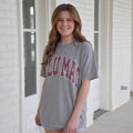 LM-TS-1007 Team Maroon/White Polka Dot Adult Granite Comfort Colors Tee