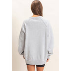 Acid Wash Raw Edge Sweatshirt