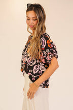 Coastal Bloom Printed Blouse