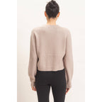 Rhinestone Bow Tie-Front Sweater