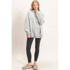 Enzyme Washed Mock Neck Sweatshirt