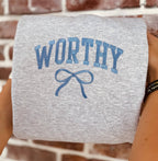 Worthy Embroidered Bow Sweatshirt