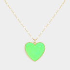 Druzy Heart Pendant Necklace