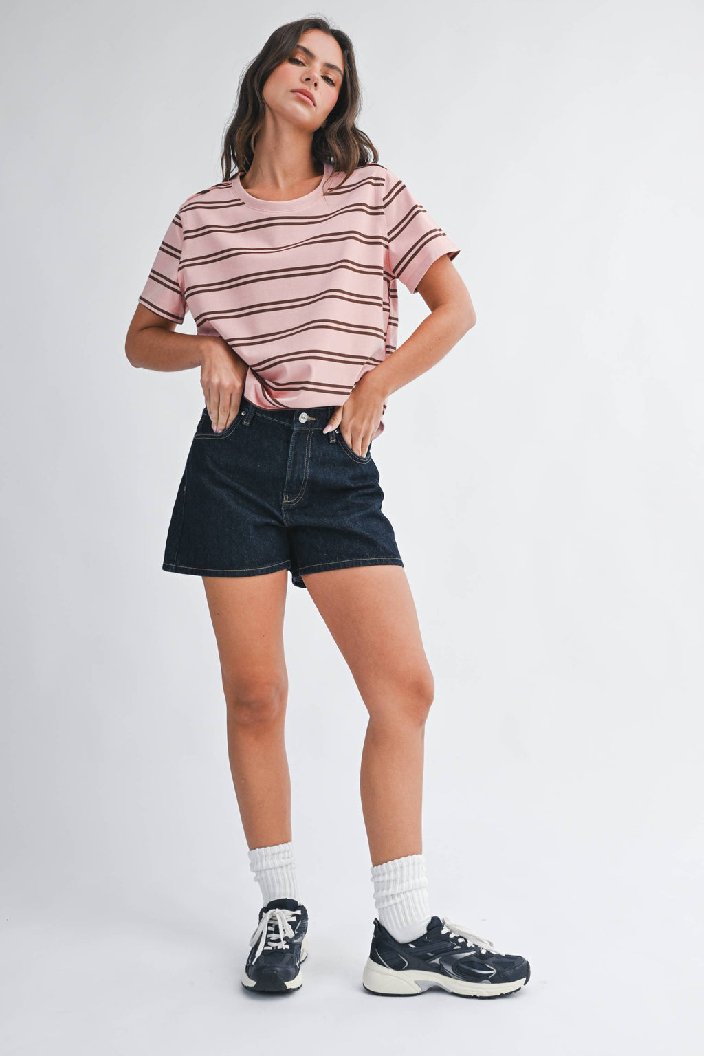 8510HN Striped Boxy Short Sleeve Tee