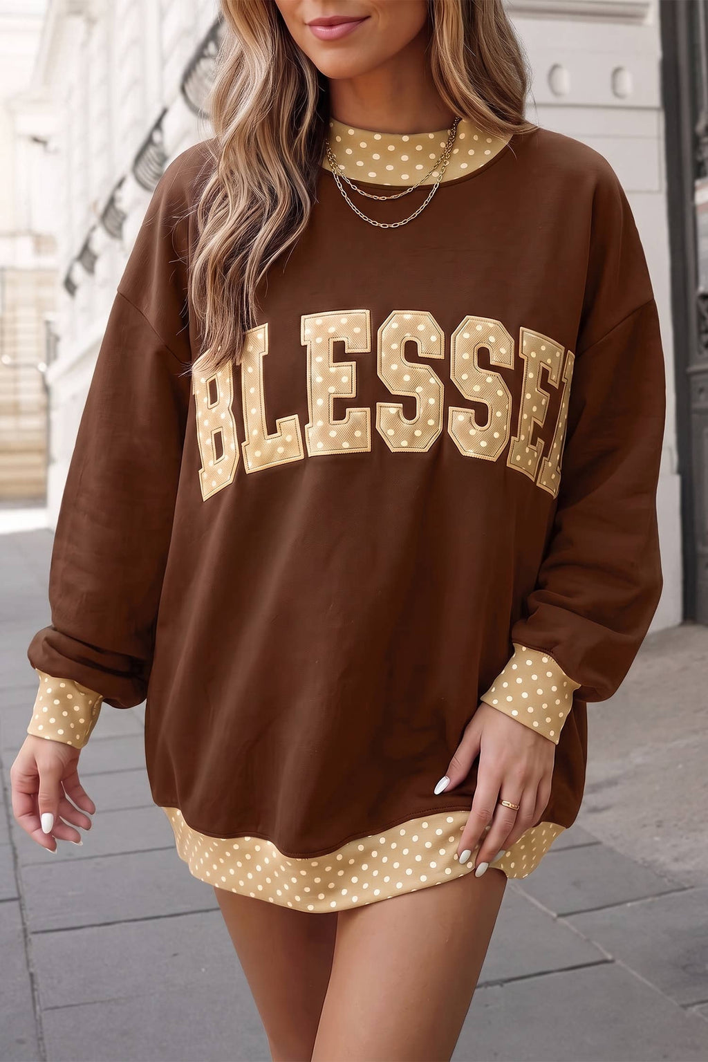 BLESSED Graphic Mockneck Oversized Sweatshirt | S-4X