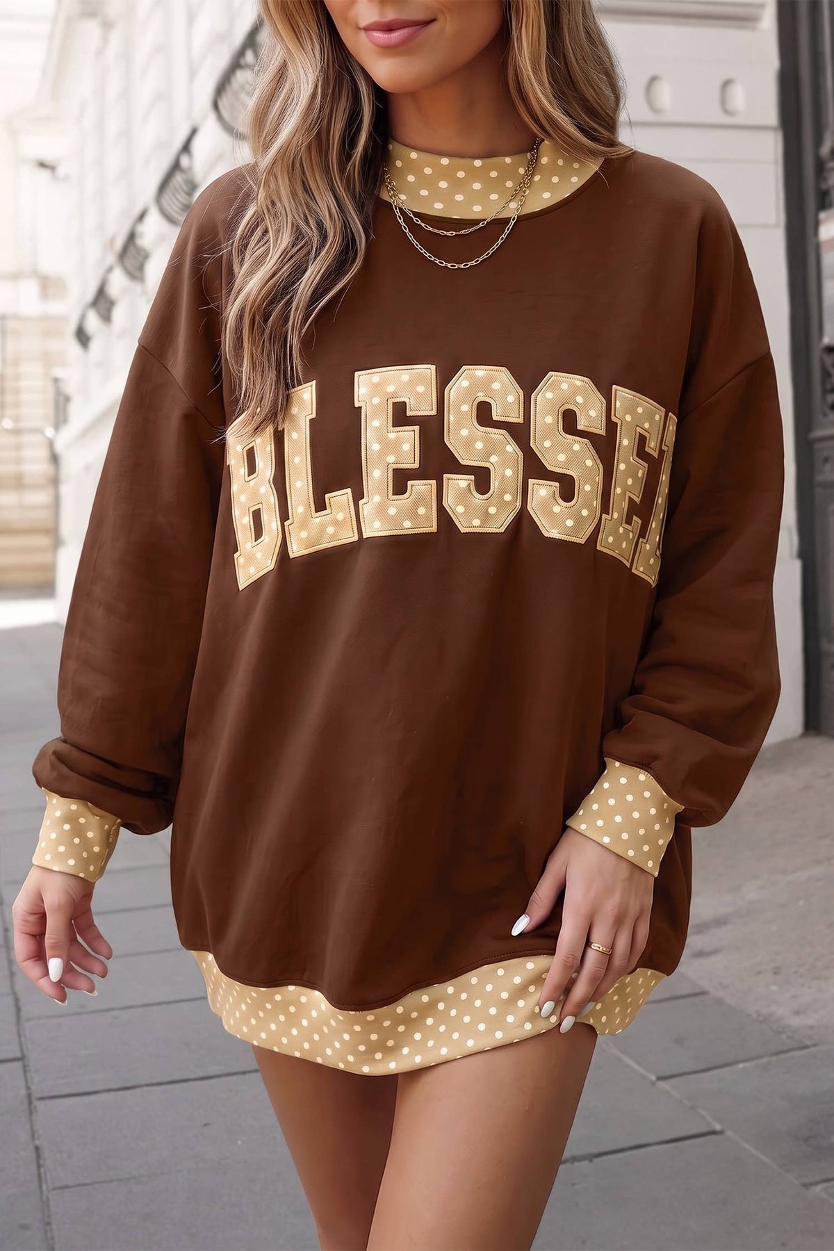 BLESSED Graphic Mockneck Oversized Sweatshirt | S-4X