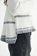 379BK Mona Knit Stripe Pullover Sweater