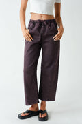 Denim Acid-Wash Drawstring Pull-On Pants