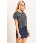 Embellished Cable Knit Sweater