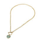 Heart Charm Pendant Toggle Necklace