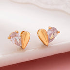 Heart-Shaped Crystal Stud Earrings | 80E61918