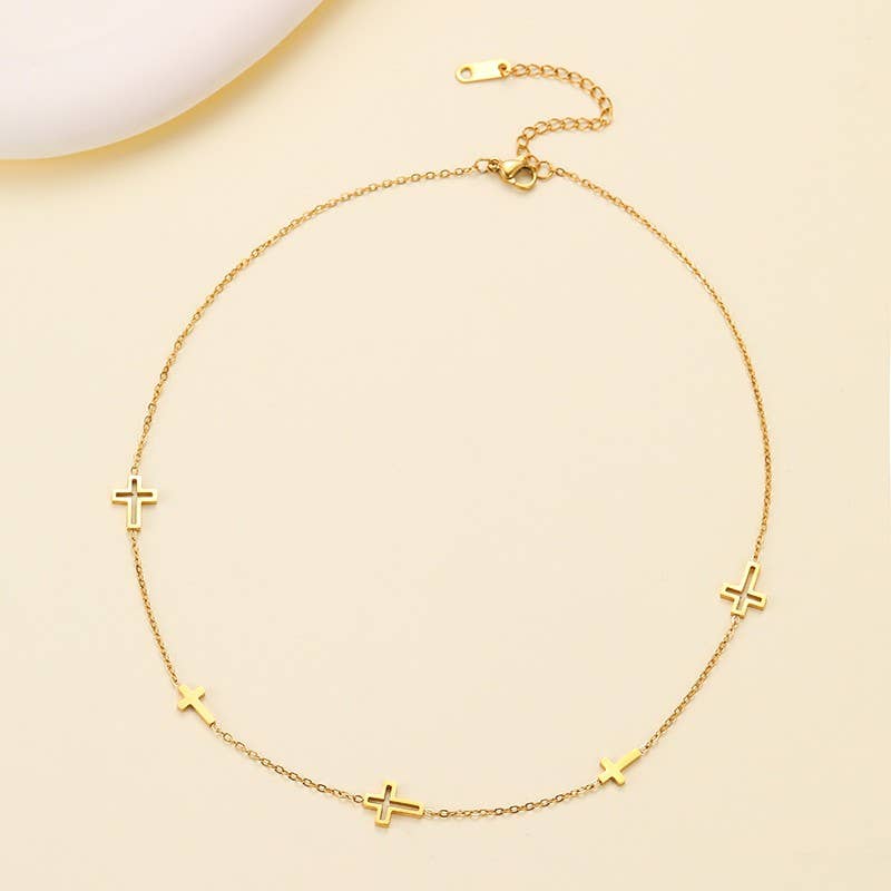 STAINLESS STEEL TARNISH FREE CROSS NECKLACE | 40NK9742