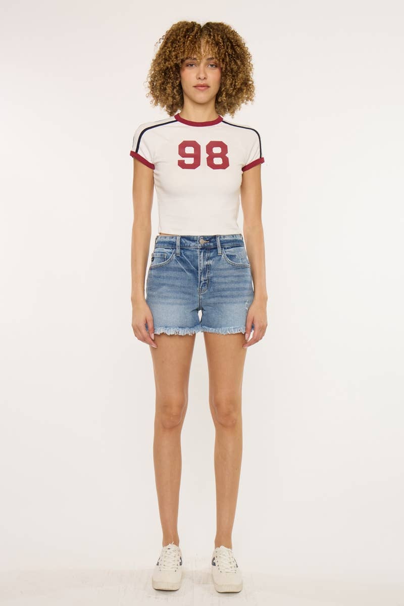 KanCan High Rise Light Wash Shorts