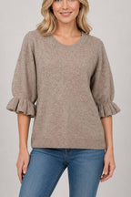 The Sweet Ruffle Sleeve Sweater