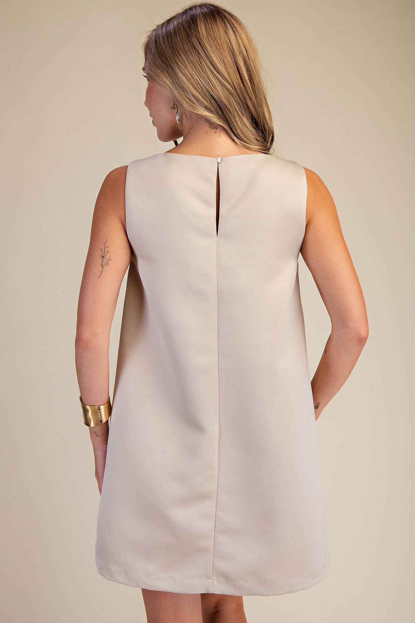 Round Neck Shift Mini Dress