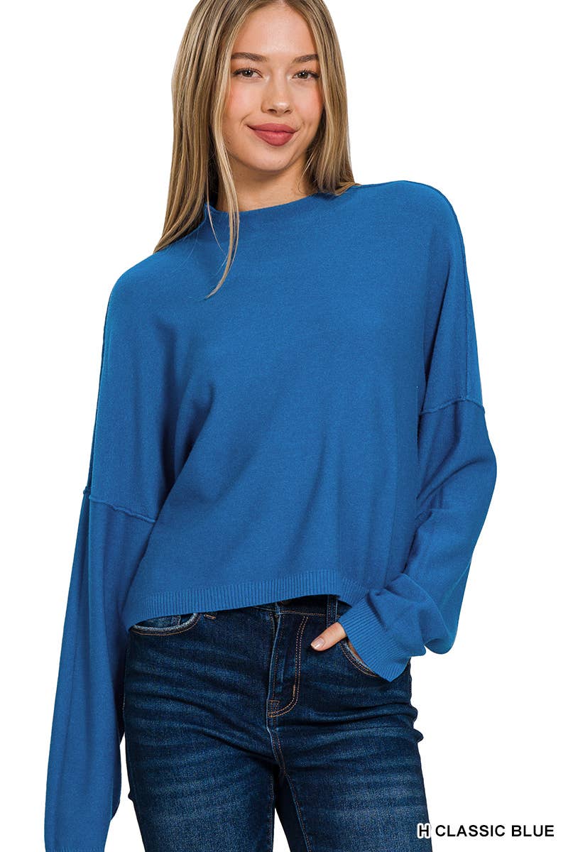 Mock Neck Fall Crop Sweater