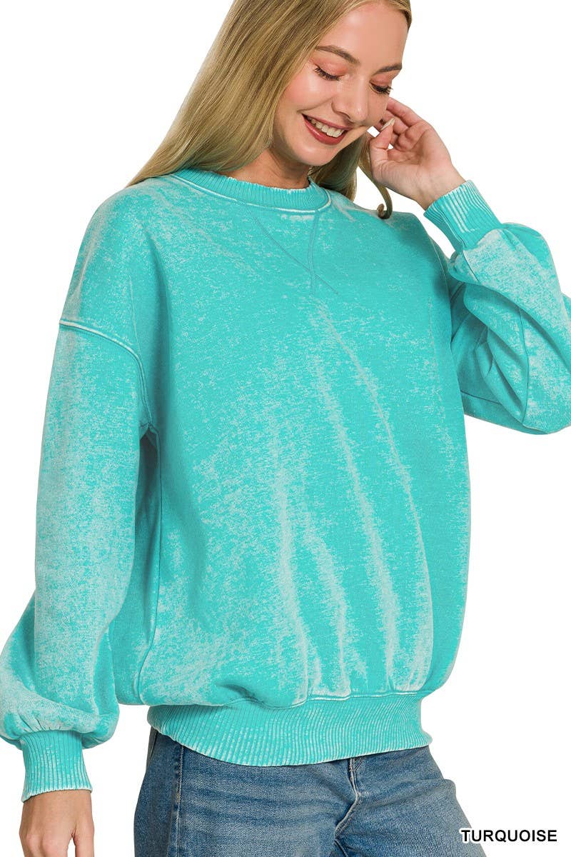 Acid Washed Fleece Sweatshirts