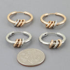 Two Toned Loop Hoop Earrings