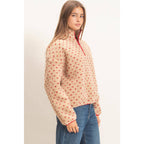 Polka Dot Sherpa Half-Zip Pullover