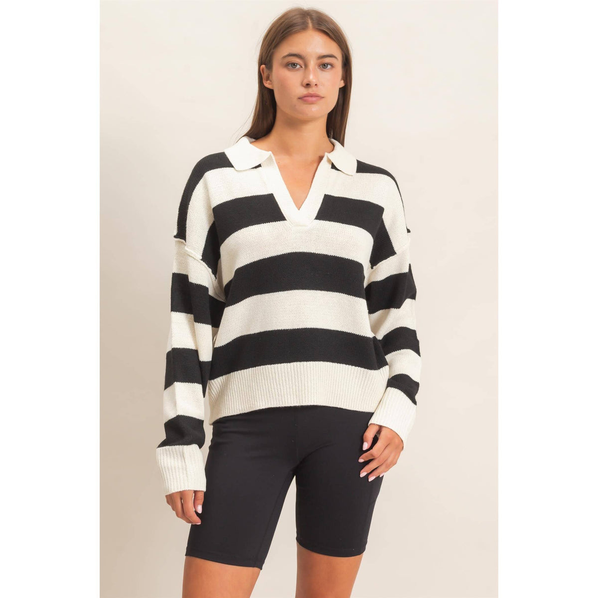 Rugby Stripe Polo Sweater