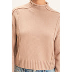 Roll Neck Sweater With Reversed Seam