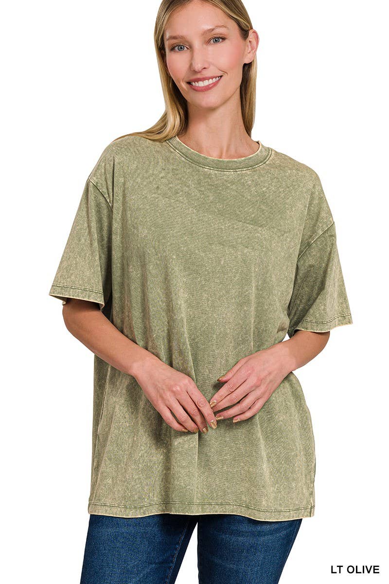 Washed Short Sleeve Top