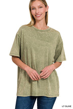 Washed Short Sleeve Top