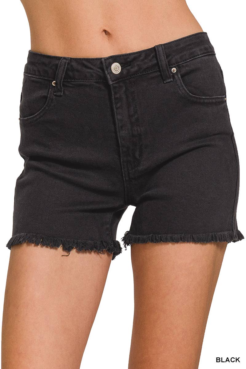 Frayed Hem Denim Shorts