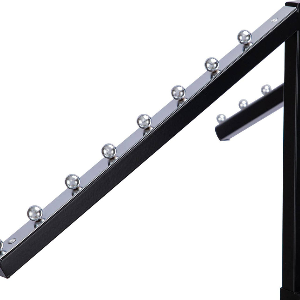 4-Way Black Clothing Rack With Slant Arms