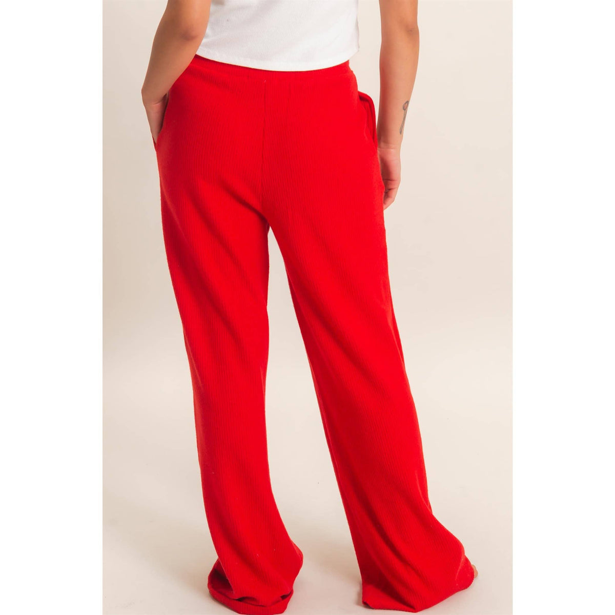 Brushed Waffle Drawstring Pants