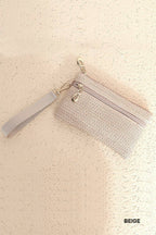 Boho Woven Straw Wristlet Wallet Bag