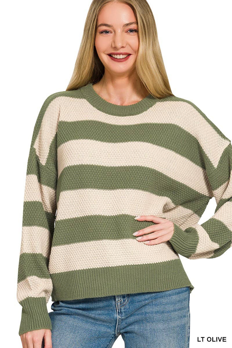 Striped Drop Shoulder Sweater