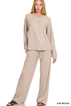 Soft Melange Hacci Long Slv Tee And Pants Set