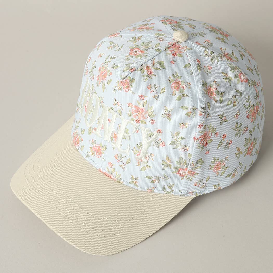 HONEY Embroidered Flower PatternTrucker Hat