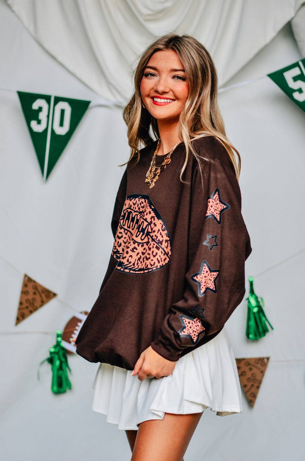 Leopard Football Brown Sweatshirt