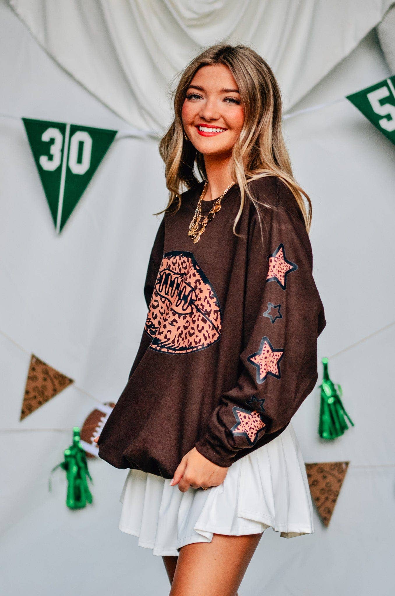Leopard Football Brown Sweatshirt