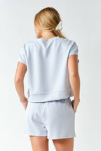 Luxe Sand Wash Rib Classic Tee Set