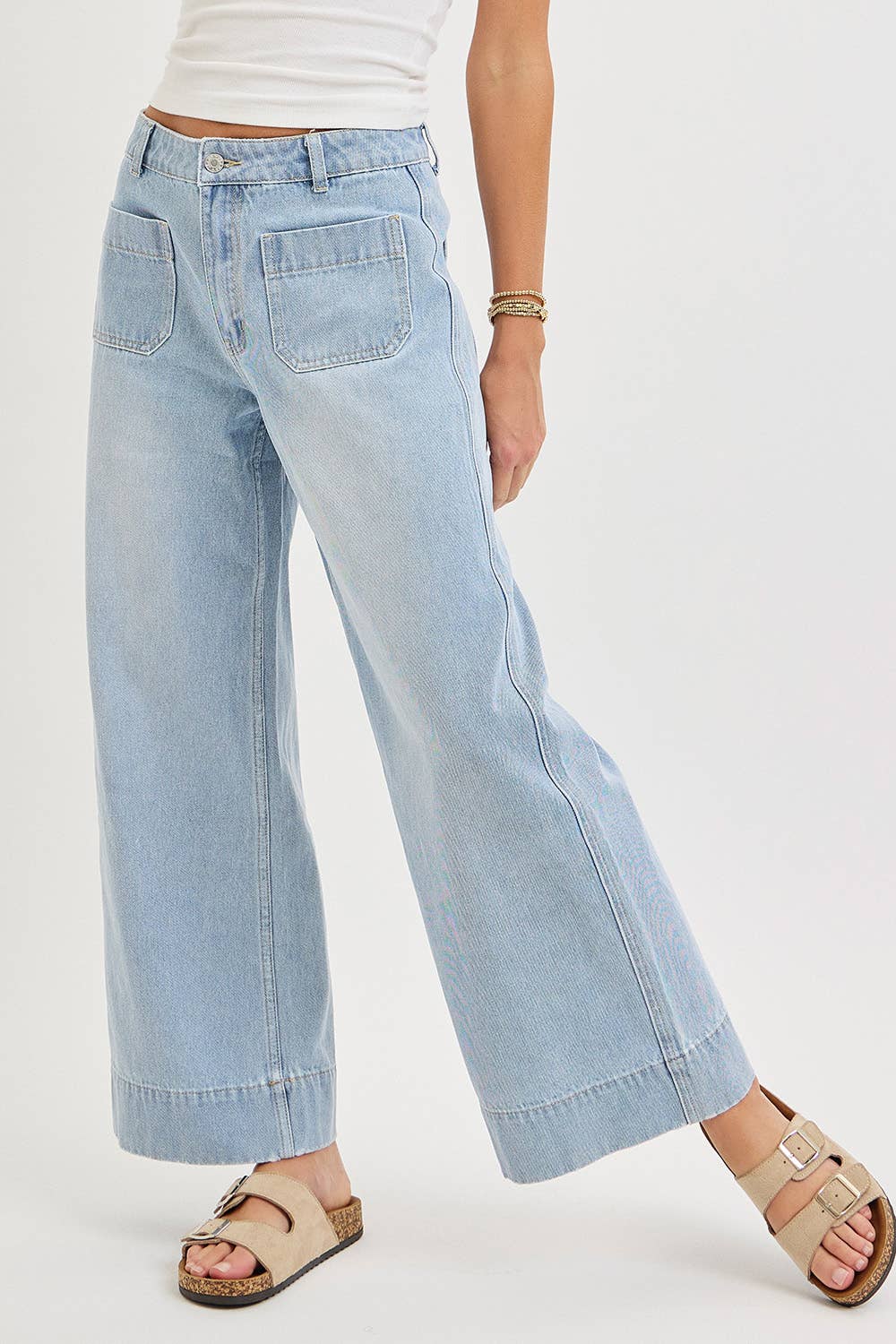 WIDE LEG  DENIM JEANS